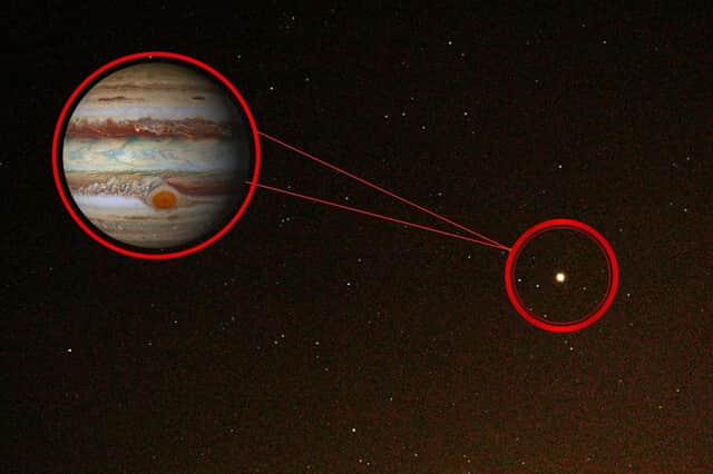 On 26 September Jupiter will be roughly 367 million miles away from Earth, this is roughly 300 million miles closer to our planet than its farthest away point.