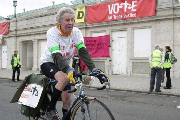 Colin Brannen on one of his campaigning cycle challenges.