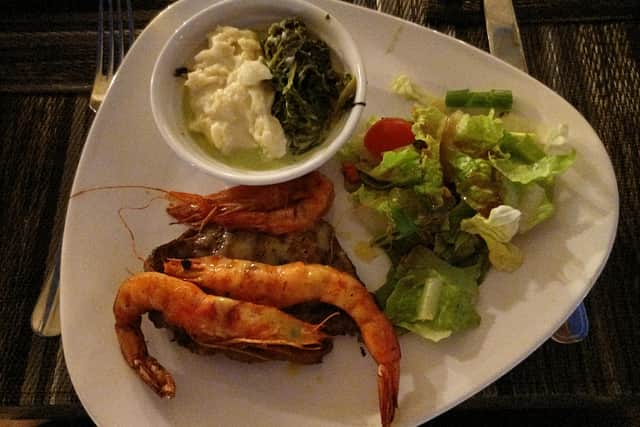 Surf n turf at the Green and Grill restaurant