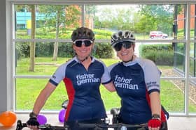 Gemma Lund with colleague Claire Norton ahead of setting off on the challenge.
