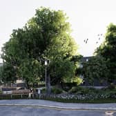 A CGI of the proposed new retail and student accommodation development at Mount Oswald in Durham City