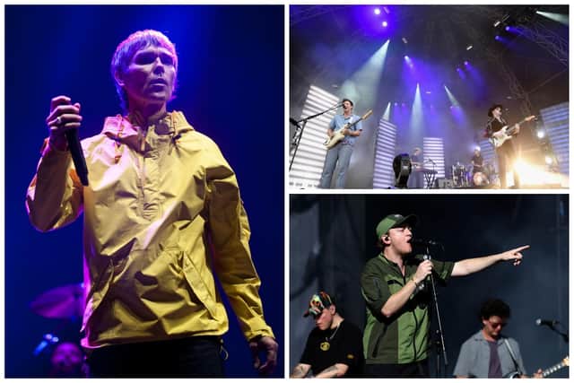 Ian Brown, DMAs and Two Door Cinema Club were set to headline the event.
Photos by Jeff J Mitchell/Getty Images (DMAs), Rob Harrison/Getty Images (Ian Brown) and Mike Coppola/Getty Images (Two Door Cinema Club)