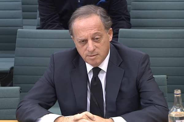 BBC chairman Richard Sharp was hauled in front of MPs over his involvement in a loan for Boris Johnson (Picture: PA)